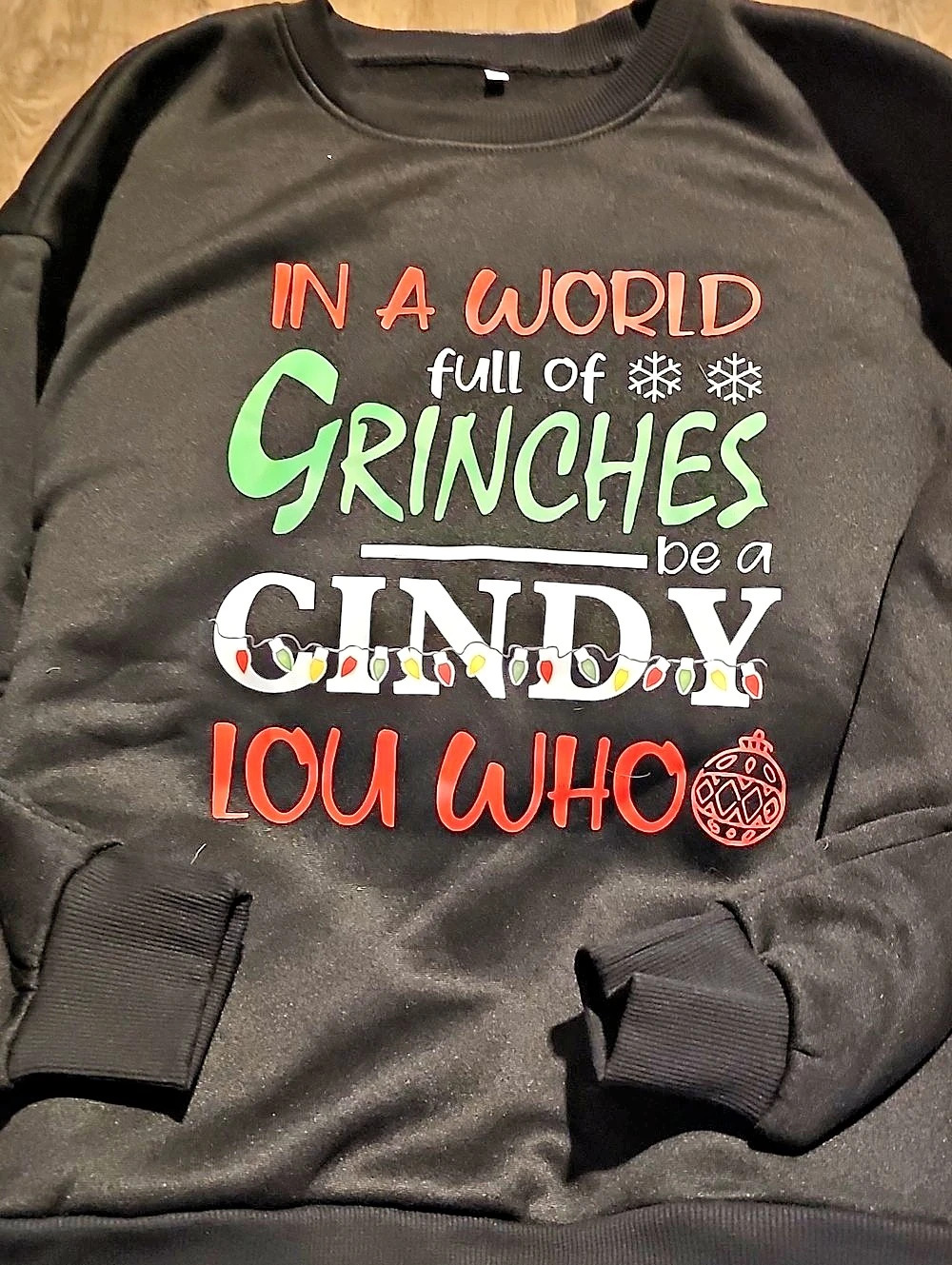Grinch Sweatshirt Christmas Medium Women Men Handmade Holiday Festive